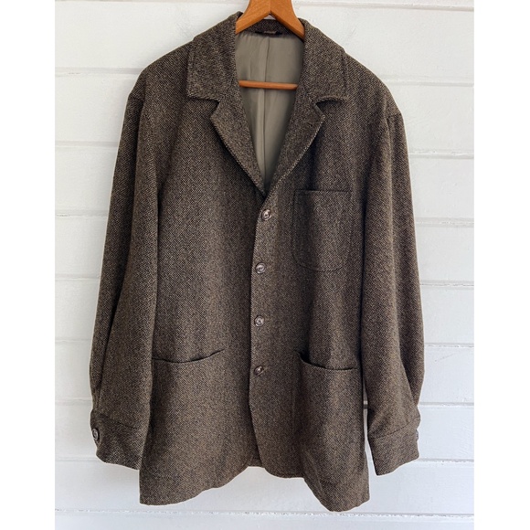 Vintage ORVIS All Wool Donegal Tweed Shirt Jacket Made In U.S.A. - 40 Reg
